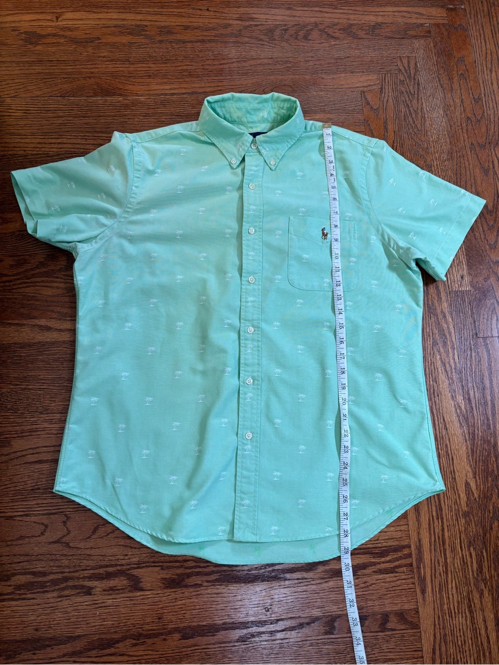 Ralph Lauren Light Mint Green Short-Sleeve Button-Down Shirt
